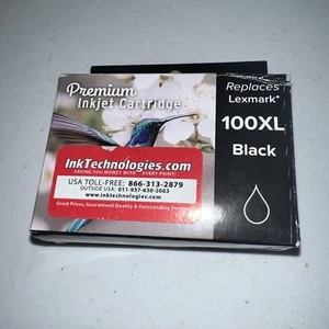 New Premium Inkjet Cartridge Replaces Lexmark 100XL Black - Picture 1 of 6