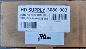 Enclosed Clockwise Exhaust Fan Motor, 120 Volt, .60 Amp, 1,550 Rpm - Picture 1 of 2