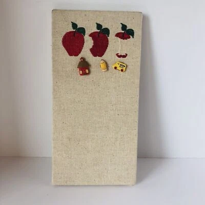 Magnetic Apple/Teacher Theme Bulletin Board Embroidered Apples School Push Pins - Image 1 of 4