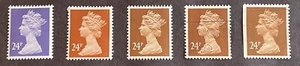 GB - 1970-95 : 24p Machin Issues, Queen Elizabeth - MH124-128 Varieties - Picture 1 of 1