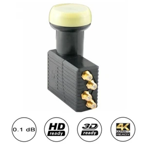 Technomate TM-4 GOLD Quad Universale Super High Gain 0,1dB LNB Full HD Ultra 4K - Foto 1 di 5