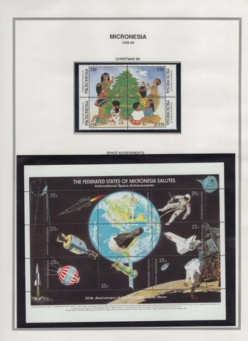 Micronesia 1988 Christmas 1989 Space Achievements Sc #67-70 and #81 ST1665 Cover