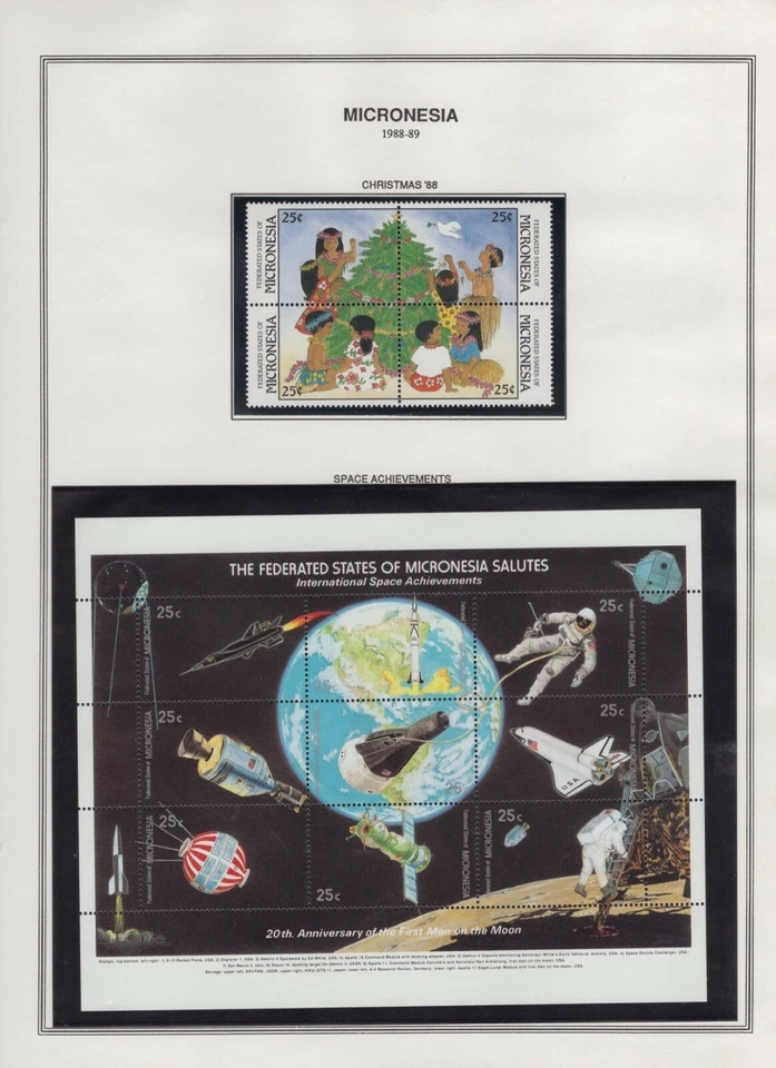 Micronesia 1988 Christmas 1989 Space Achievements Sc #67-70 and #81 ST1665 - Image 1 of 1