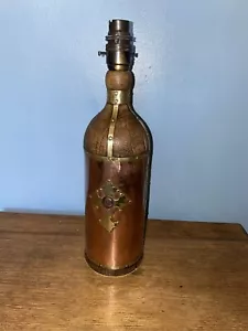 Solid Wood Brass and copper Bottle Table Lamp - Picture 1 of 12