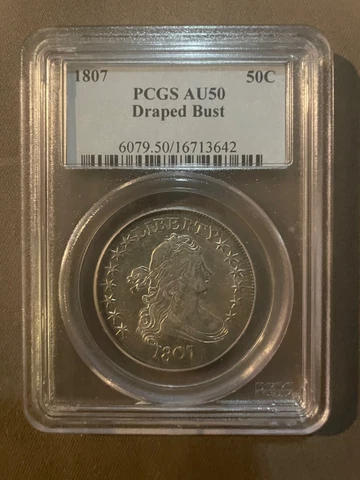 1807 Draped Bust Half Dollar-PCGS AU50 Cover