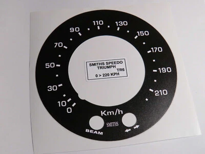 Autocollant de conversion compteur SMITHS MPH en KPH pour Triumph TR6 "LATE" - Изображение 1 из 3