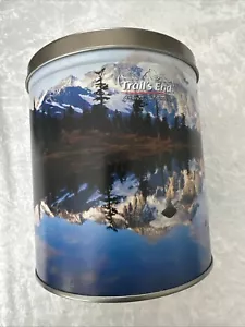 1980er Vintage Trails End Popcorn Kanister Blech Berg See Szene Junge Jungtier Pfadfinder BSA - Bild 1 von 12
