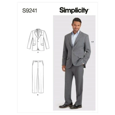 Simplicity Sewing Pattern 9241 Mens Suit Size 44-52 - Image 1 of 4