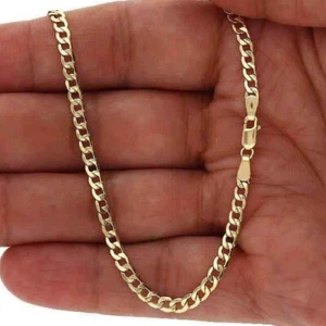 Cadena cubana de oro amarillo de 10 quilates de 3,5 mm de 16"-26" - Imagen 1 de 7