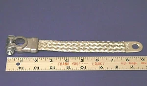 7" New Heavy Duty Braided Ground Strap Top Post Terminal 4 Gauge Battery Cable - Picture 1 of 3