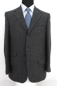 Oxxford Clothes Cashmere Blend 3Btn Sport Coat Jacket Black Gray Check 40R - Picture 1 of 9