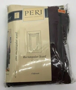Peri Homeworks Collection. Rectangular Scarf Curtain 42×216 Chiffonade Burgundy - Picture 1 of 3