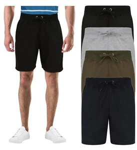 Mens Shorts Boys Joggers Running Zip Pockets Gym Jogging Jersey Drawstring New - Picture 1 of 23