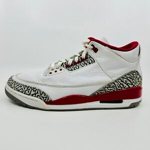 Nike Air Jordan 3 Retro Cardinal Red Men’s Size 12.5 White Curry CT8532-126