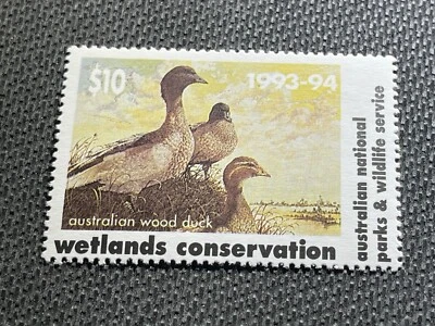 1993 Australian National Parks and Wildlife Wetlands Conservation Duck Stamp MNH - Image 1 of 2