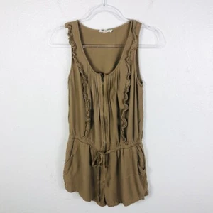 Sugarlips Größe Small braun Rüschen Reißverschluss vorne Strampler Playsuit ärmellos Freizeit - Bild 1 von 3