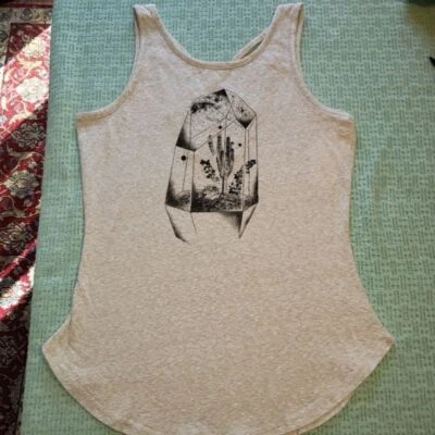 Will Call Women's Strappy Sleep Tank Top  Cream GEO Tree Large - Image 1 of 4