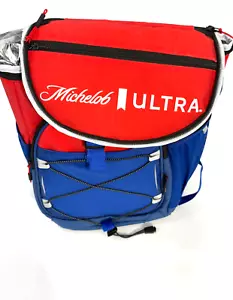 Michelob Ultra Backpack Cooler Insulated 24 Can Capacity Red Blue Portable NEW - Picture 1 of 11