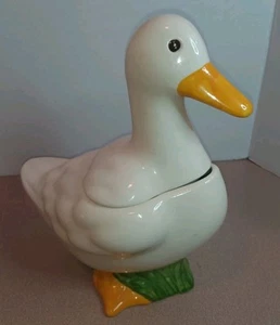 Metlox Ente Keksdose Made In USA Glanz Keramik Country Anamorph Vintage - Bild 1 von 8