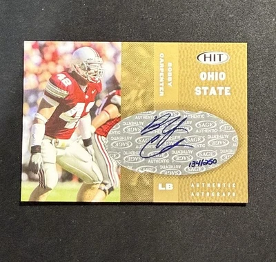 BOBBY CARPENTER 2006 Sage Hit #A42 RC Rookie Gold Autograph Ohio State #’d /250 - Image 1 of 2