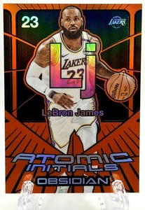 2024-25 Panini Obsidian LeBron James Atomic Initials Electric Etch Orange #20/99 - Picture 1 of 2