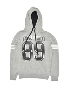 JACK & JONES Mens Graphic Hoodie Jumper Large Grey Cotton - Picture 1 of 3
