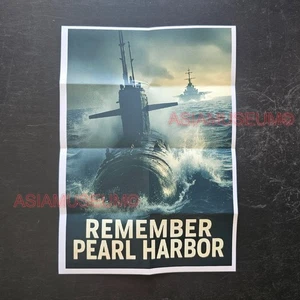 1943 WW2 USA JAPAN REMEMBER PEARL HARBOR SUBMARINE WAR PROPAGANDA POSTER M669 - Picture 1 of 9