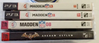 PS3 games Lot Of 4,  PlayStation 3, Batman Arkham asylum , Madden NFL  08,11,13 - Image 1 of 4