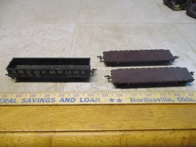 VTG Lot Fleischmann HO Train Flat Cars Western Maryland - Image 1 of 3