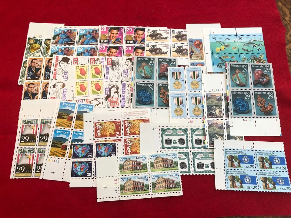 Lot 29-2: Twenty 29 Cent  Plate Blocks EF MNH Below FV - Image 1 of 1