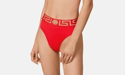 Bikini Versace para mujer True Red Greca Border talla 3 EE. UU. M IT 42 Foto 1 de 4