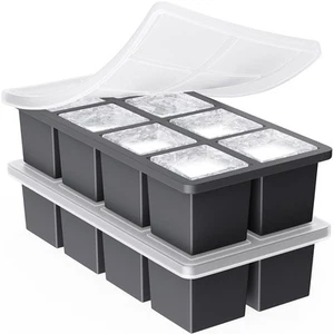 Large Ice Cube Trays for Whiskey: Big Silicone Ice Cube Trays 2Inch - Huge Sq... - Picture 1 of 6