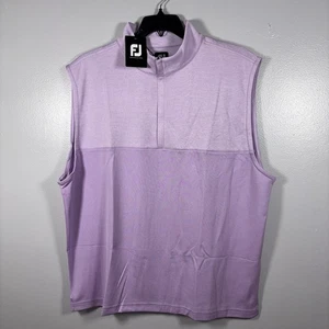 FootJoy Golf Vest Men's 2XL Heather Yoke Half-Zip Purple Lavender Logo 25323 NWT - Picture 1 of 18