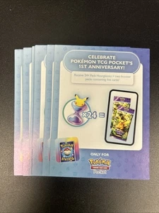Pokémon TCG Pocket 1st Anniversary 24 Hourglass Code Card (Neu & Unscratched) - Bild 1 von 2