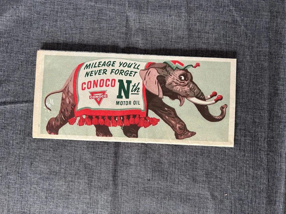 Vintage 1940s-50's Conoco Travel Map CT MA RI NY H.M. Gousha Bright Colors Litho - Image 1 of 4