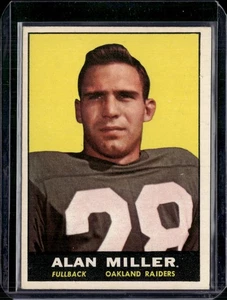 1961 Topps #185 Alan Miller Rookie RC Oakland Raiders EX-MINT - Picture 1 of 2