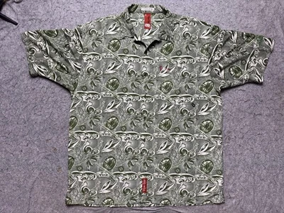 Ecko Unltd Shirt Mens XL Green White Button Up Short Sleeve Allover Money Print - Image 1 of 4
