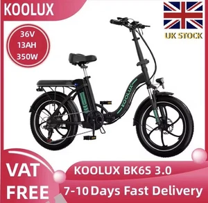 Bicicleta Eléctrica Plegable KOOLUX BK6S 3.0 36V 13Ah 7 Velocidades Ciudad 350W E-Bike Neumático Graso - Imagen 1 de 1