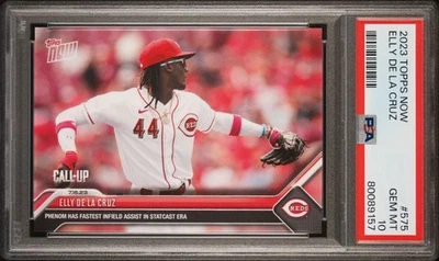 2023 TOPPS NOW #575 Call-Up ELLY DE LA CRUZ CINCINNATI REDS PSA 10 GEM MT!!! - Image 1 of 2