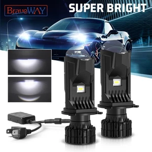 2x H4/9003 Bi-LED LED Proyector Lente Hi-Lo Beam 200W Faro Bombilla Retrofit LHD - Imagen 1 de 15