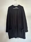VINCE 100% CASHMERE Black Open Front Cardigan Sweater Womens Small
