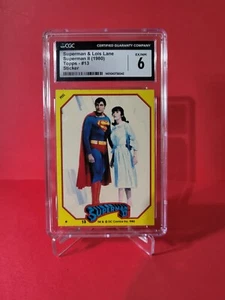 1980 Topps Superman II Movie Sticker Superman and Lois Lane #13 CGC 6 - Picture 1 of 3