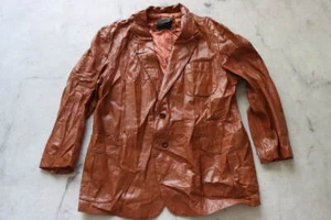 Vintage JC Penney Brown Leather Jacket Style Luggage Size D Big - Picture 1 of 5