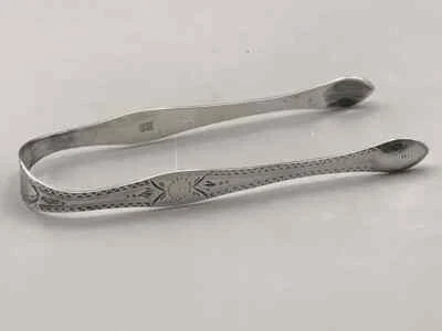 Georgian 1803 Sterling Silver Sugar Tongs Nice– Bateman Family Makers - Image 1 of 4
