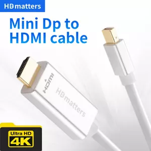 Mini DisplayPort to HDMI 4K Cable 1.8m Thunderbolt Mini DP to HDMI Adapter Macs - Picture 1 of 8