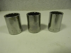 Allen SAE and Metric Sockets 1/2 Inch Drive 21MM , 19MM , 7/8 " Lot of 3- !15 A5 - Picture 1 of 6