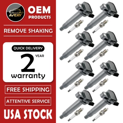 8X Ignition Coil + 8X Spark Plug For Lexus GS430 LS430 Toyota 4Runner Land UF230 Foto 1 de 4