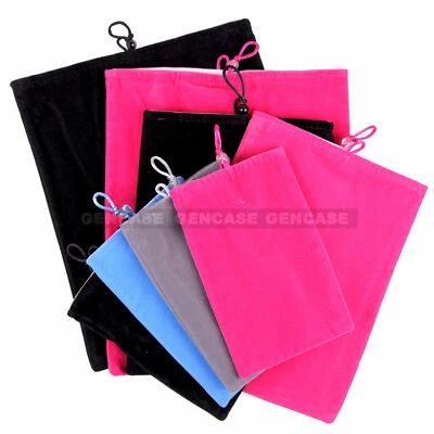 Universal Soft Jewlery Storage Gift Velvet Pouch Bag For 5" to 10" Black Pink - Image 1 of 4