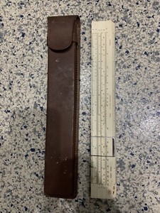 Vtg Slide Rule 11 1/2” Leather Case Frederick Post 1452WL Sun Hemmi Japan