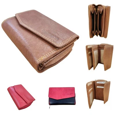 HÜTMANN RFID Schutz Geldbörse Damen Portemonnaie Echt Leder Frauen Portmonee Brieftasche